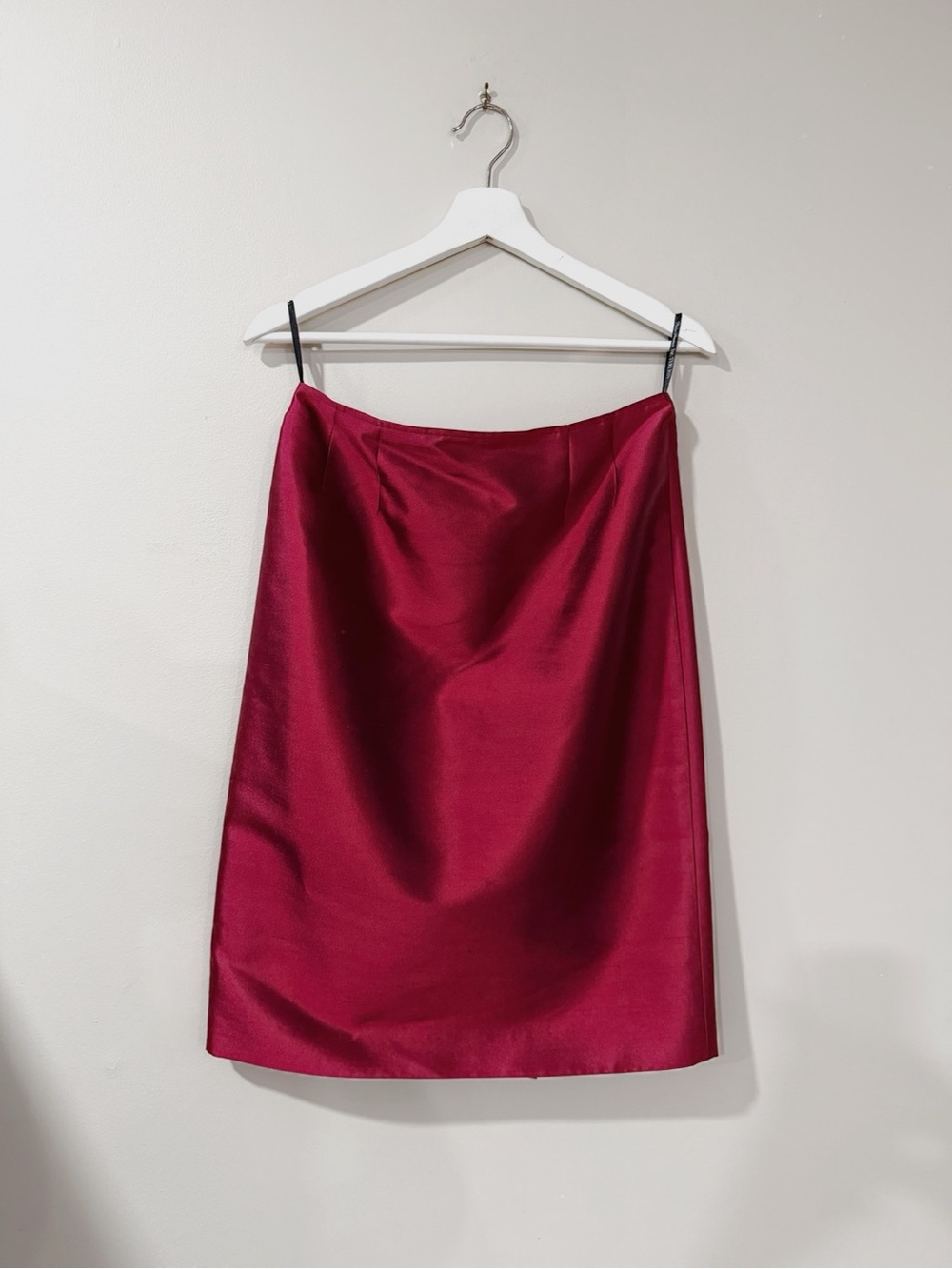 Rickie Freeman Teri Jon Skirt Women 6 Red Silk Wool Pencil Rosette Y2K Glam
